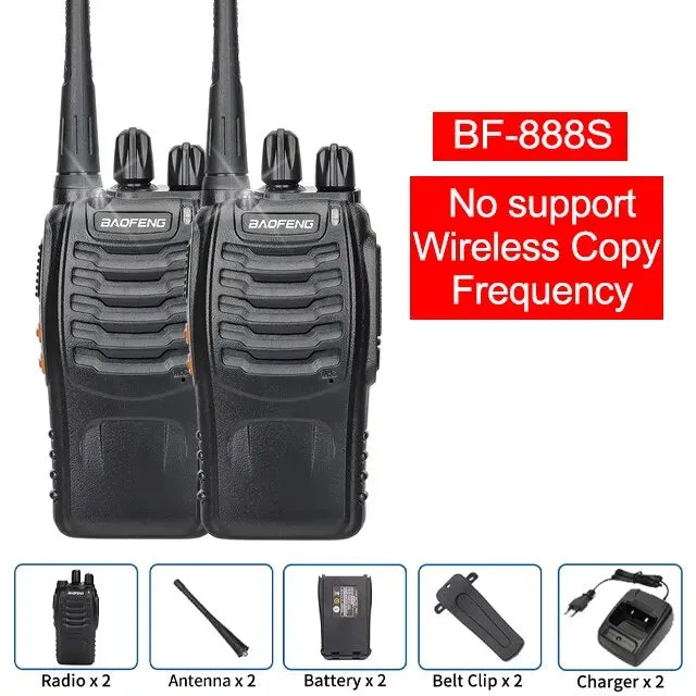1/2 PCS Baofeng BF 888S Walkie Talkie UHF 400 470MHz 888s Long Range Two Way Ham Radios Transceiver for Hunting Hotel