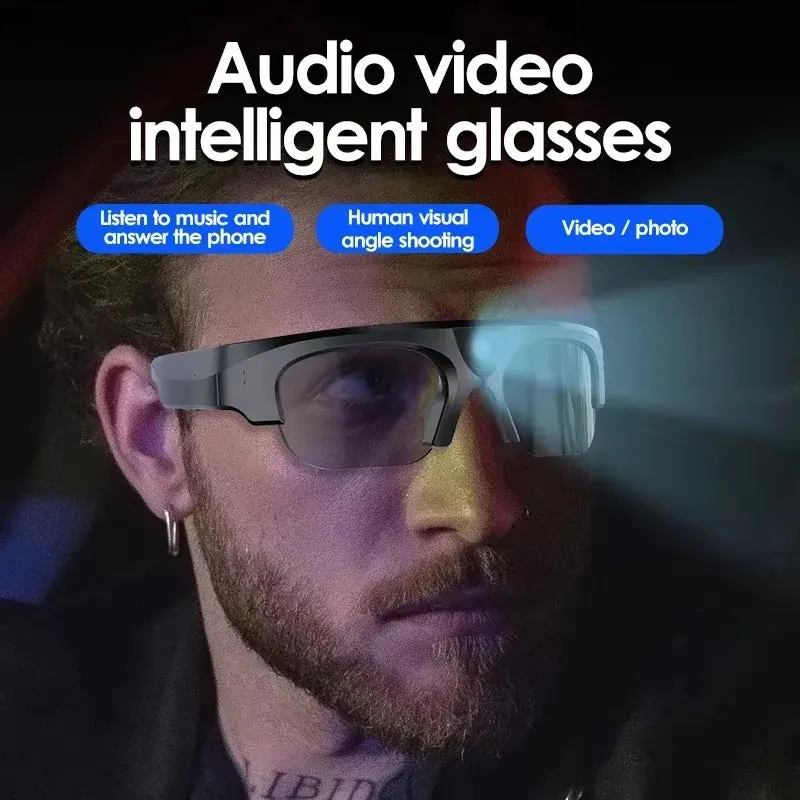 2K HD Action Camera Glasses Video Recording Sport Sunglasses with Bluetooth Speakers Call Smart Glasses 4K Ultra Mini Camera