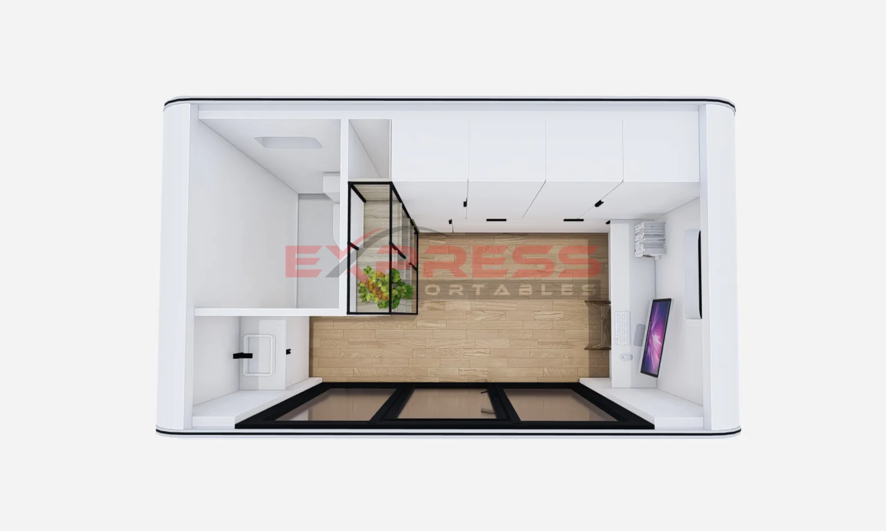 4m Spacee Lite Office With Pop-Out Bed & Bathroom