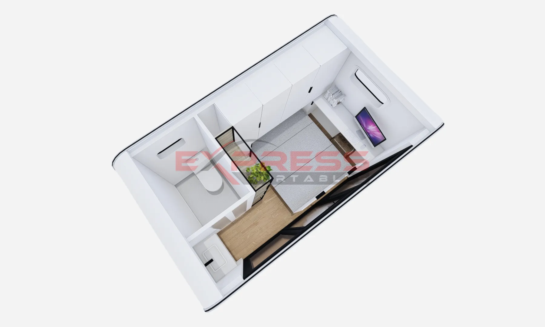 4m Spacee Lite Office With Pop-Out Bed & Bathroom