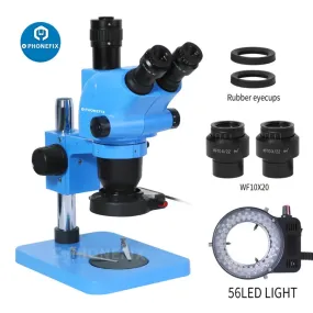 6.5X-65X Trinocular Stereo Zoom Microscope With 10X/20mm Eyepiece