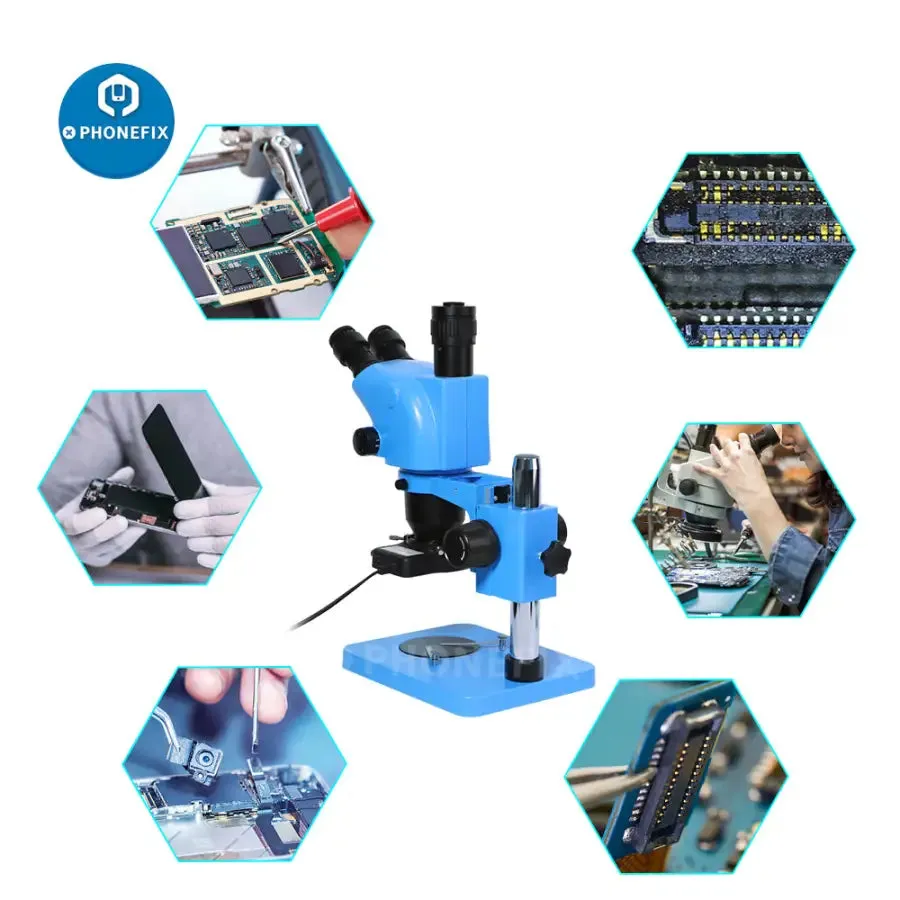6.5X-65X Trinocular Stereo Zoom Microscope With 10X/20mm Eyepiece
