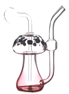 6" Mushroom Glass Oil Burner Bubbler Water Pipe