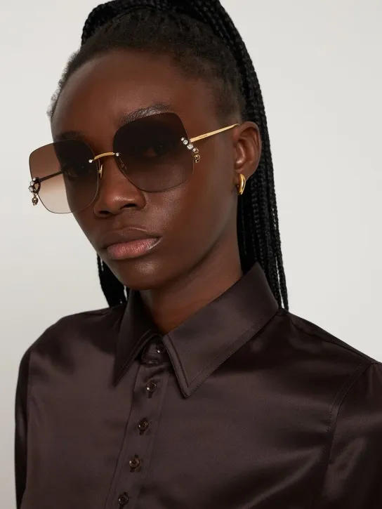 Alexander McQueen   AM0390S jeweled metal sunglasses 