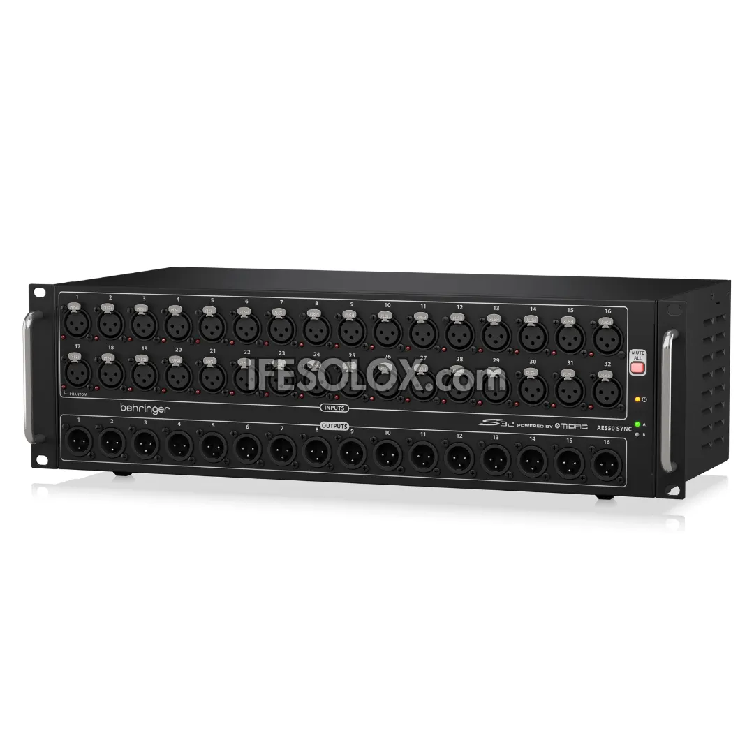Behringer S32 Digital Snake I/O Box with 32 Remote Controllable Midas Preamps, 16 Outputs - Brand New