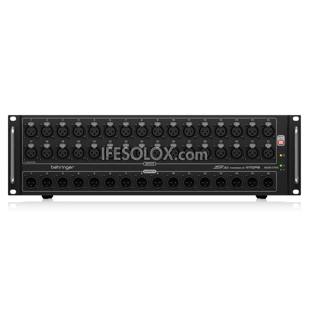 Behringer S32 Digital Snake I/O Box with 32 Remote Controllable Midas Preamps, 16 Outputs - Brand New
