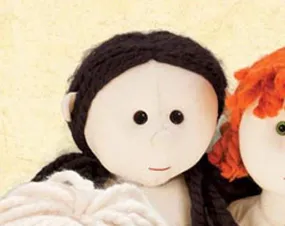 BLACK Hair, BROWN Eyed Rag Doll 'BODY' Kit - 54cm when made