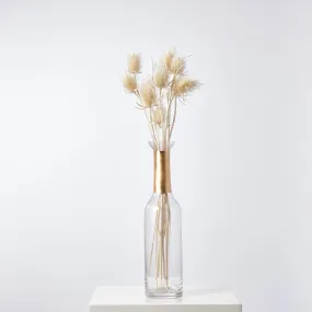 Bleached Naturally Dried Chardon Thistle Pods Decorative Bouquet of 6 Stems