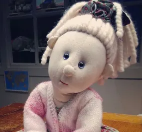 BLONDE Hair, BLUE Eyed Rag Doll 'BODY' Kit - 54cm when made