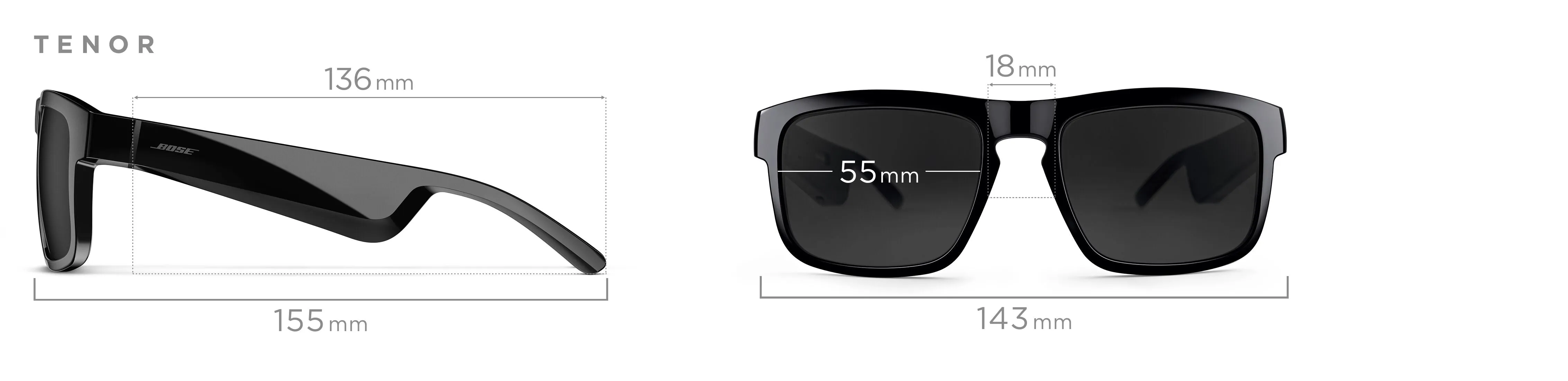 Bose Frames Tenor Rectangular Bluetooth Non-Polarized Sunglasses