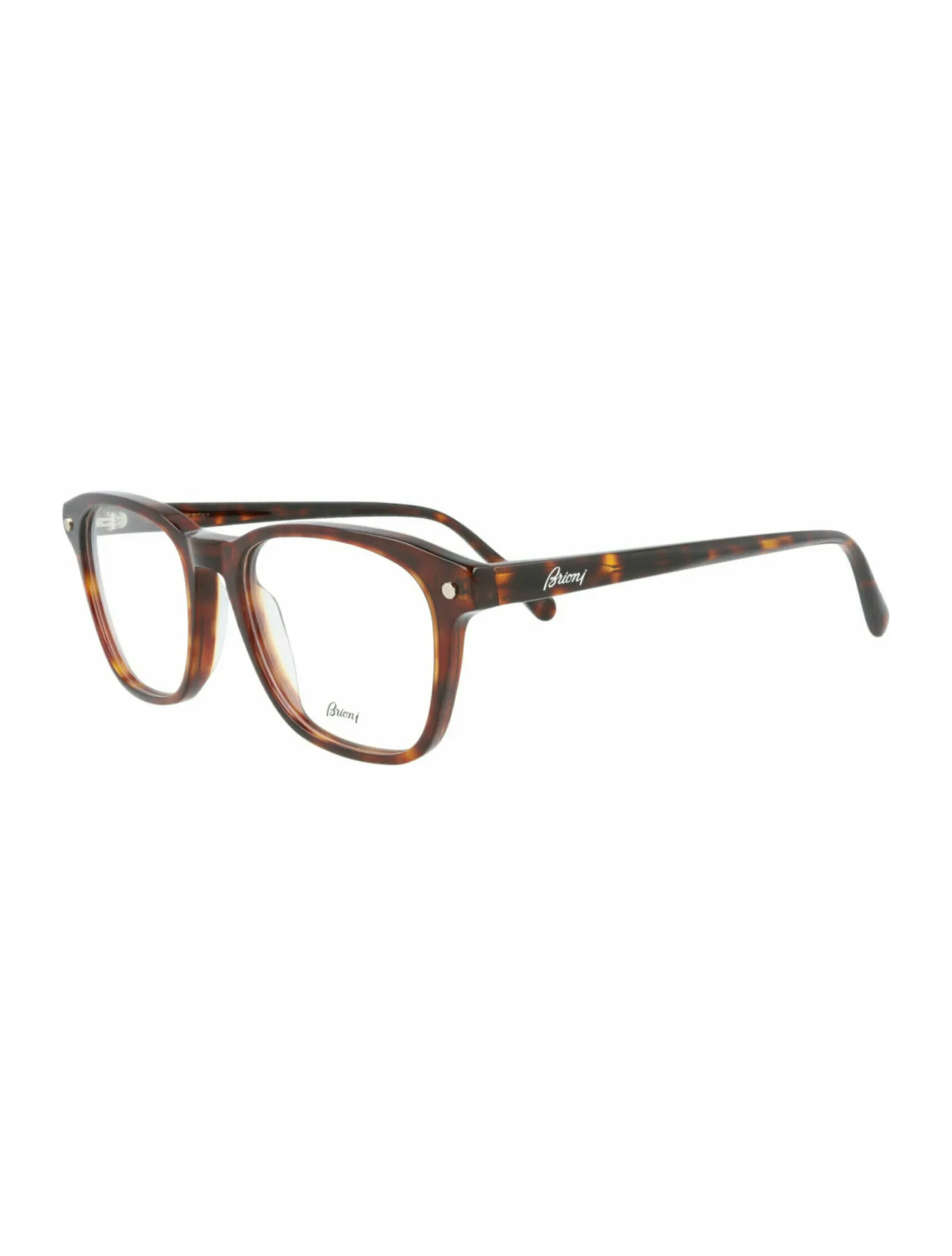 Brioni Mens Square/Rectangle Havana Havana Transparent Fashion Designer Eyewear