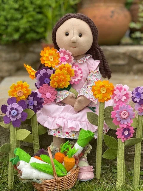 BROWN Hair, BROWN Eyed Rag Doll 'BODY' Kit - 54cm when made