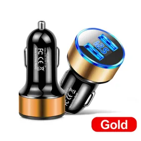 Car Charger Dual Port USB Fast Charging Adapter For Mobile Phones