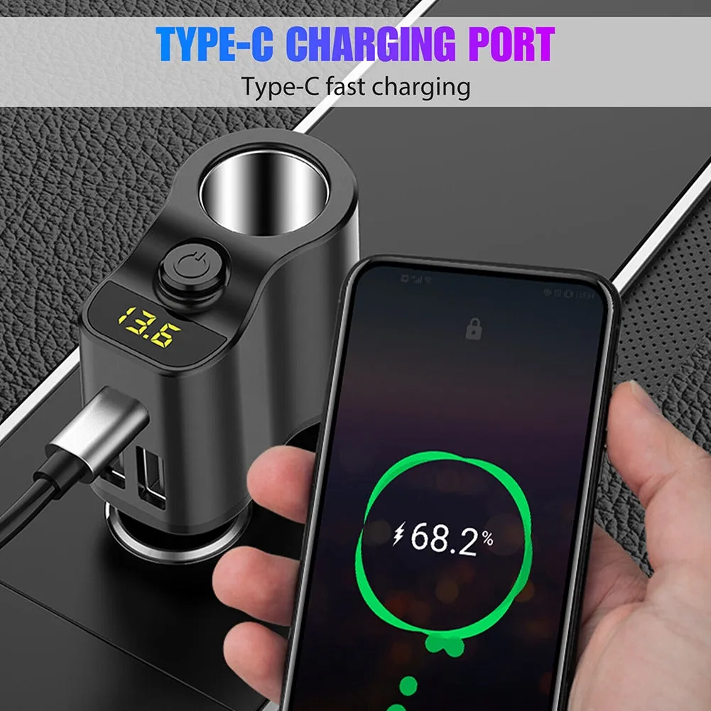 Car Charger Extension Cigarette Lighter Adapter Socket Splitter 2