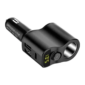 Car Charger Extension Cigarette Lighter Adapter Socket Splitter 2