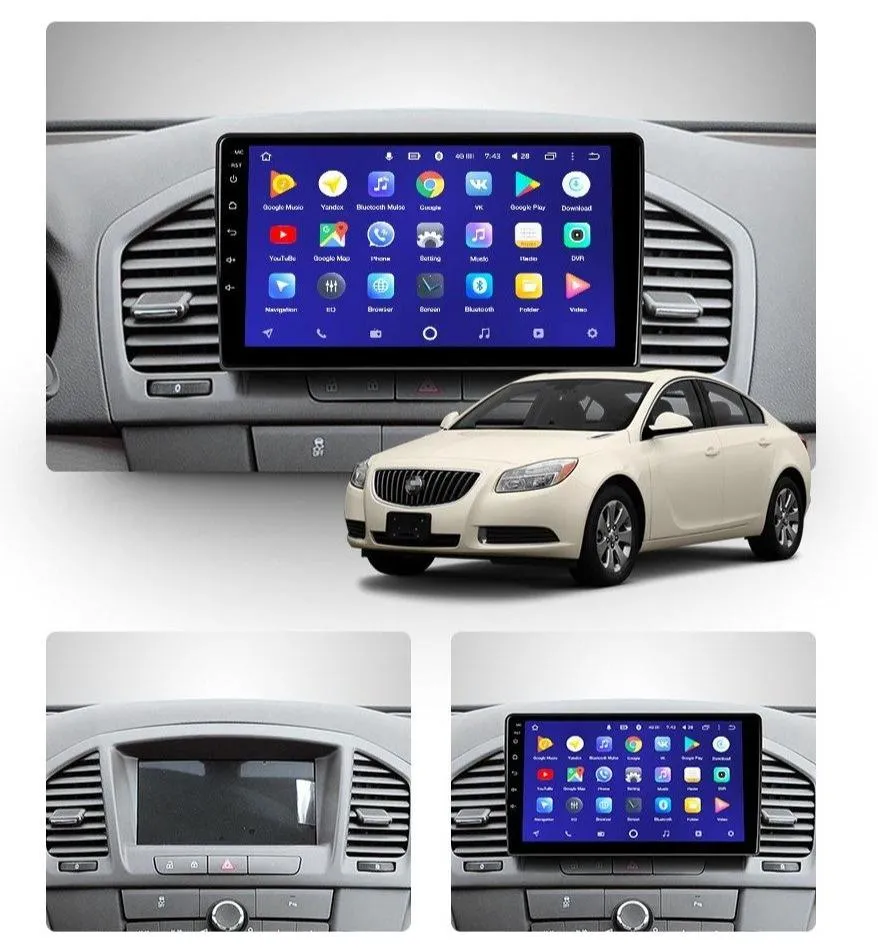 Car Dealz 10.2" Android 10.0 Buick Regal 2008 - 2013 In Dash Plus OEM Fascia
