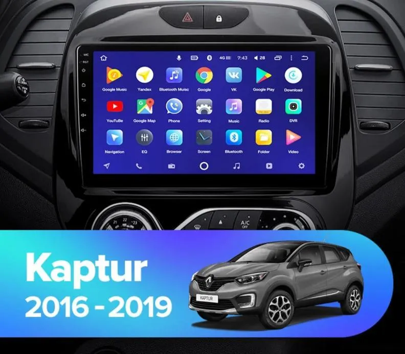 Car Dealz 10.2" Android 10.0 Renault Kaptur 2016-2019 w CAM In Dash Plus OEM Fascia