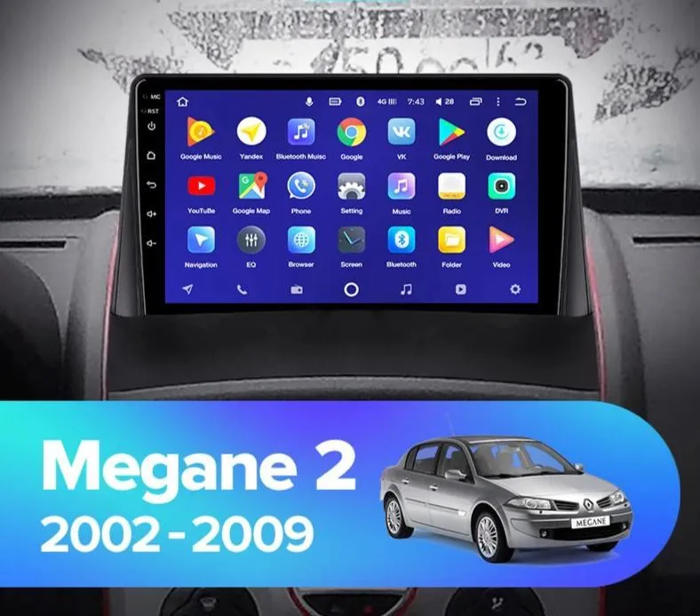Car Dealz 10.2" Android 10.0 Renault Megane 2 2002-2009 In Dash Plus OEM Fascia