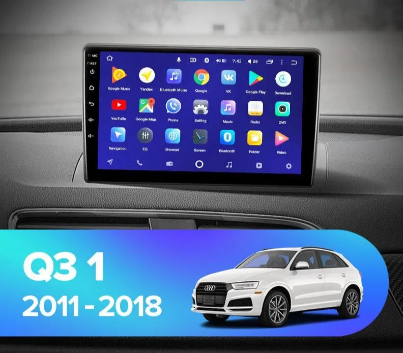 Car Dealz 10.2" Android 8.1 Audi Q3 1 8U 2011 – 2018 GPS Bluetooth Car Player Navigation Radio Stereo DVD Head Unit In Dash Plus OEM Fascia