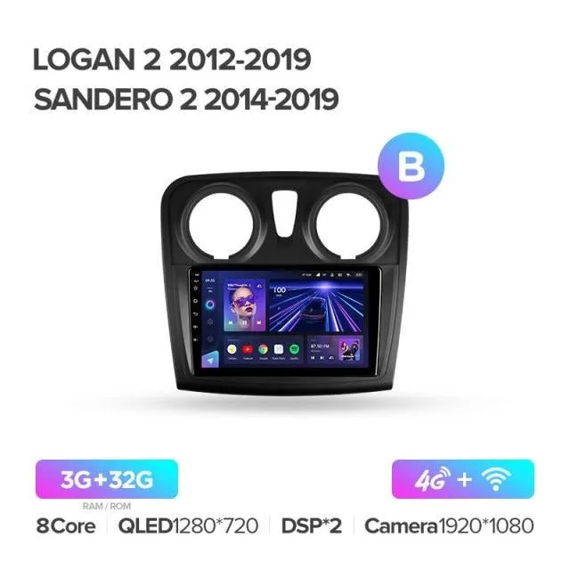 Car Dealz Elite 4G Data Model 10.2" Android 12.0 For Renault Logan 2 2012 - 2019 Sandero 2 2014 - 2019