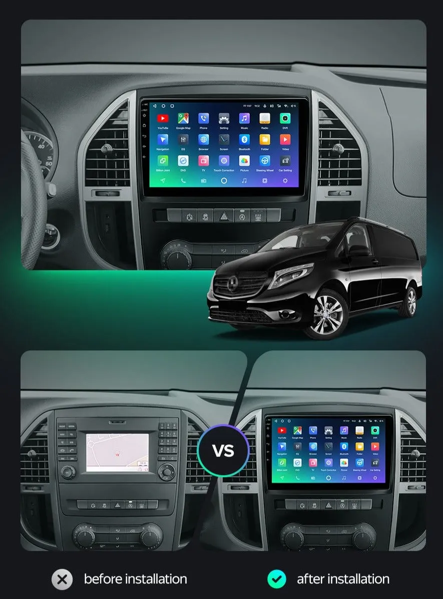 Car Dealz Premium Advanced 4G Data Model 10.2" Android 12.0 For Mercedes Benz Vito 3 W447 2014 - 2020