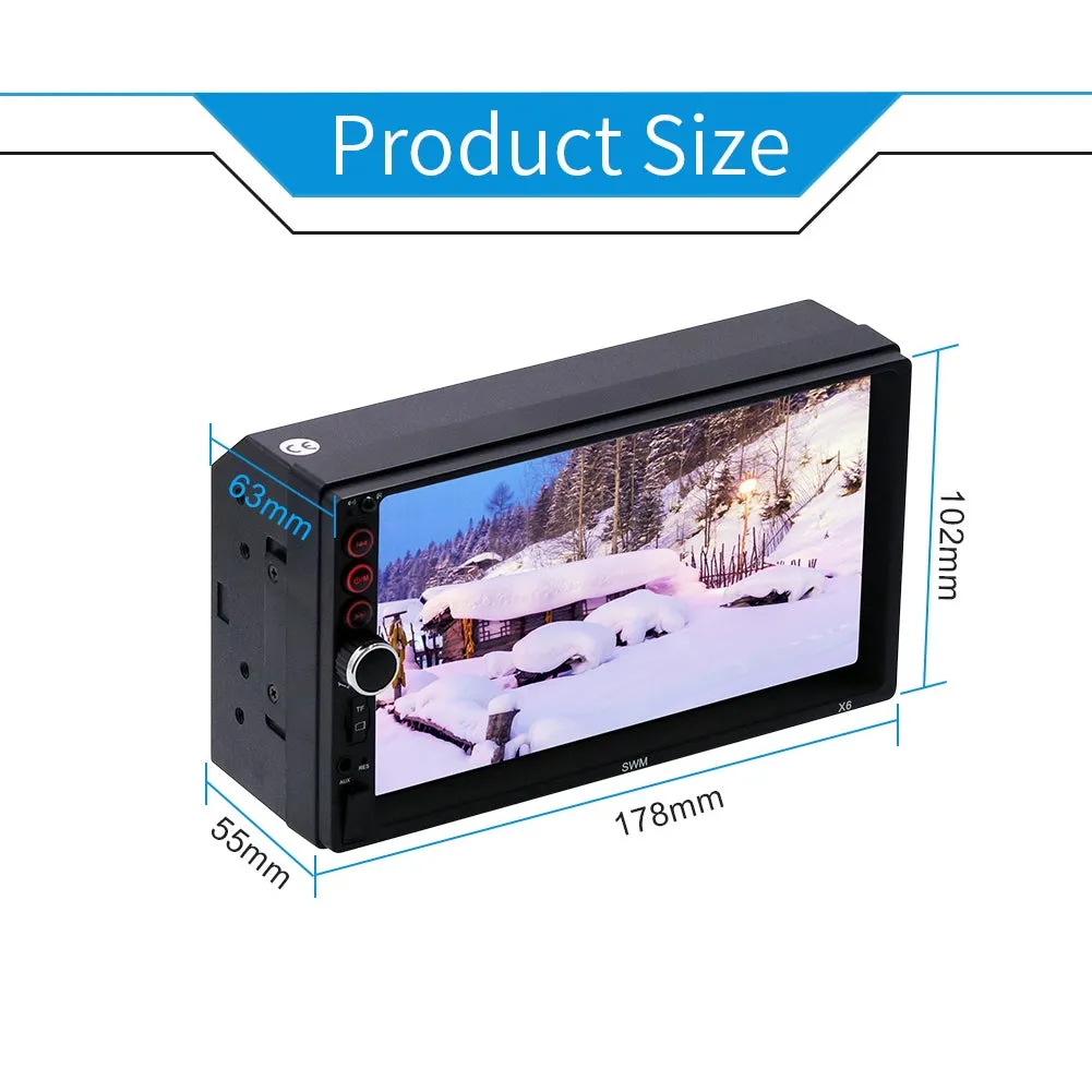 Car Radio 7-inch Hd Dual Din 12v Radio Bluetooth-compatible