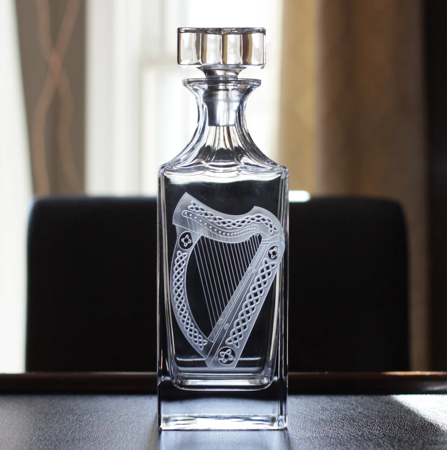 Celtic Harp Square Decanter