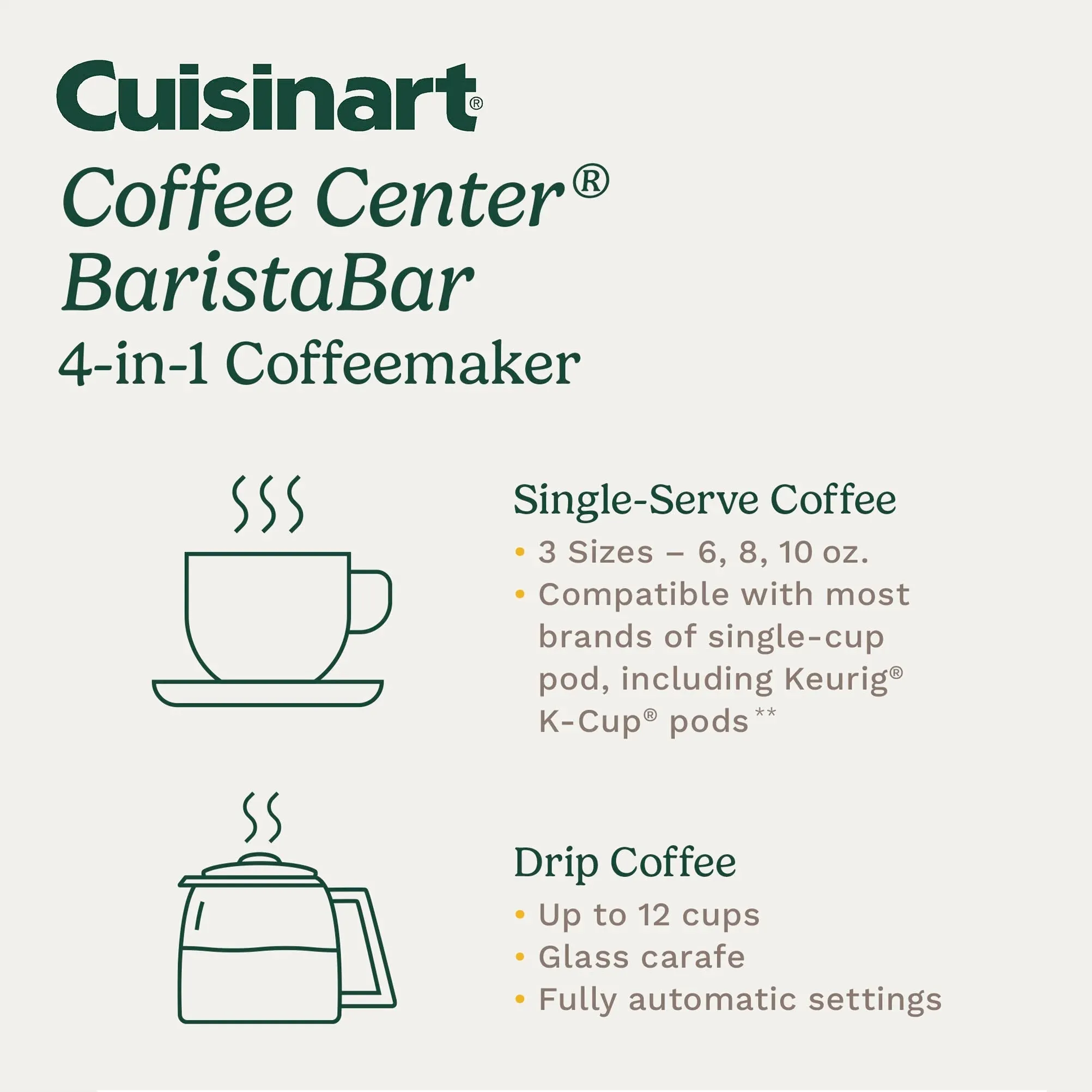Coffee Center Barista Bar 4-in-1 Coffeemaker
