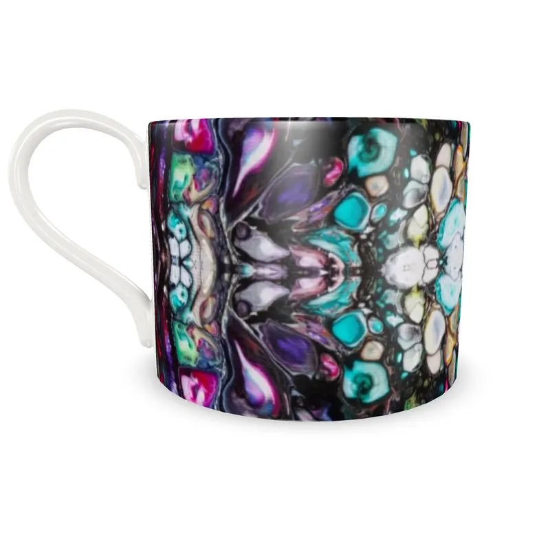 Coffee Cup and Saucer. Stained Glass Inspired