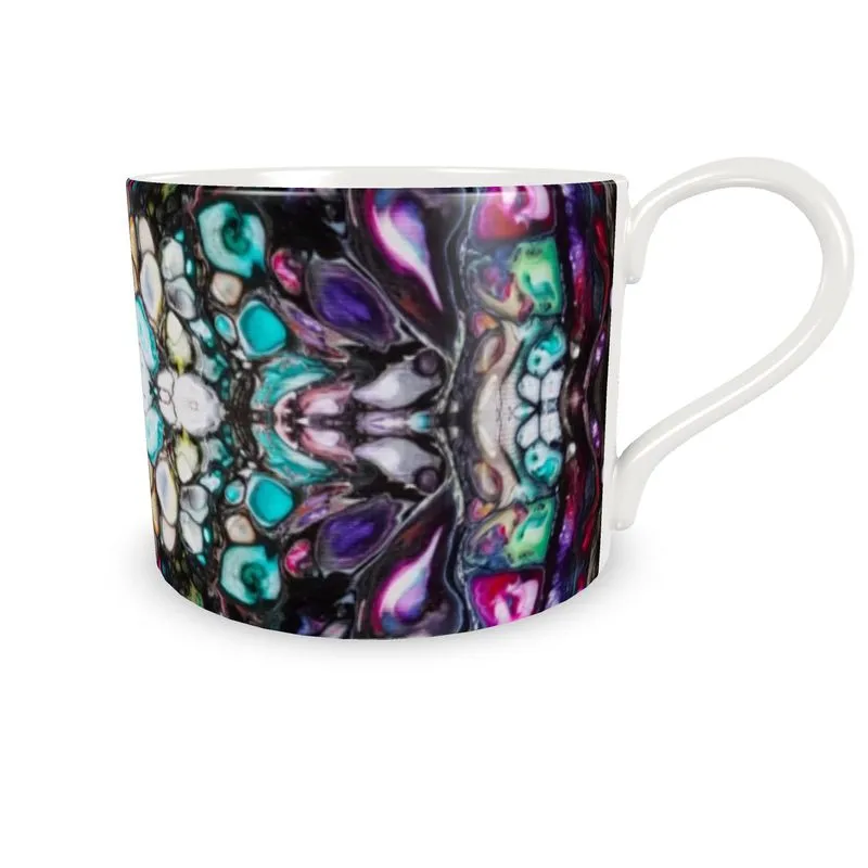 Coffee Cup and Saucer. Stained Glass Inspired