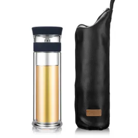Color: Blue, Size: 400ml - 400ml Portable Double Wall Borosilica