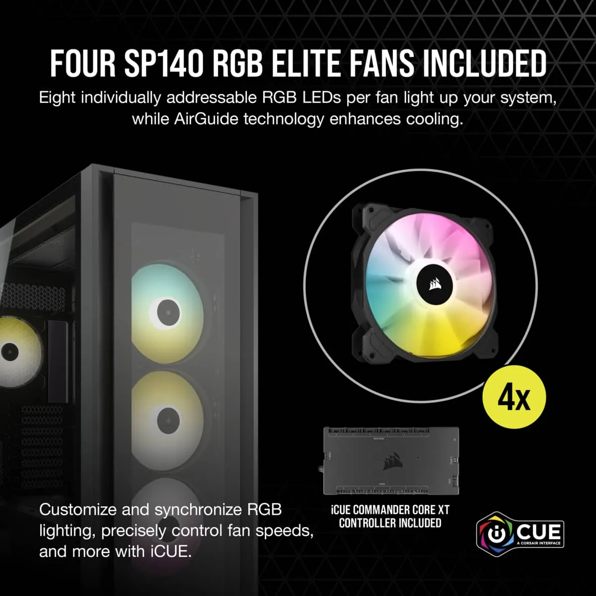 Corsair iCUE 7000X RGB Tempered Glass Full-Tower ATX PC Case (Black)
