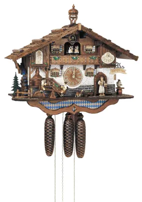 Cuckoo Clock - 8-Day Biergarten with Waitress & Drinkers - Schneider
