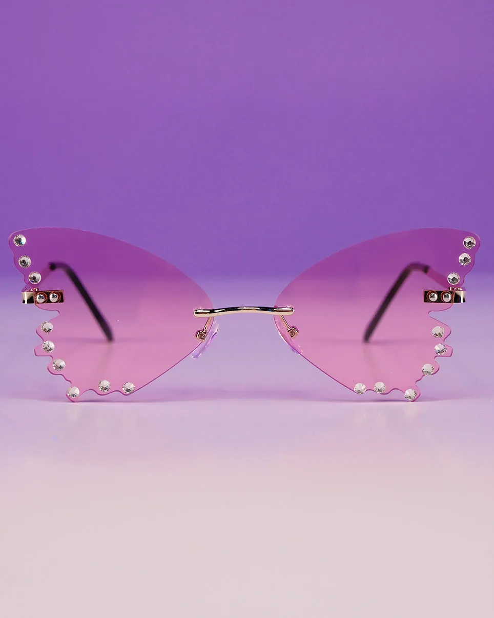 Diamond Butterflies Color Sunglasses