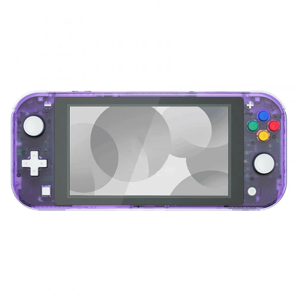 eXtremeRate Clear Atomic Purple DIY Replacement Shell for NS Switch Lite, NSL Handheld Controller Housing w/ Screen Protector, Custom Case Cover for NS Switch Lite - DLM505
