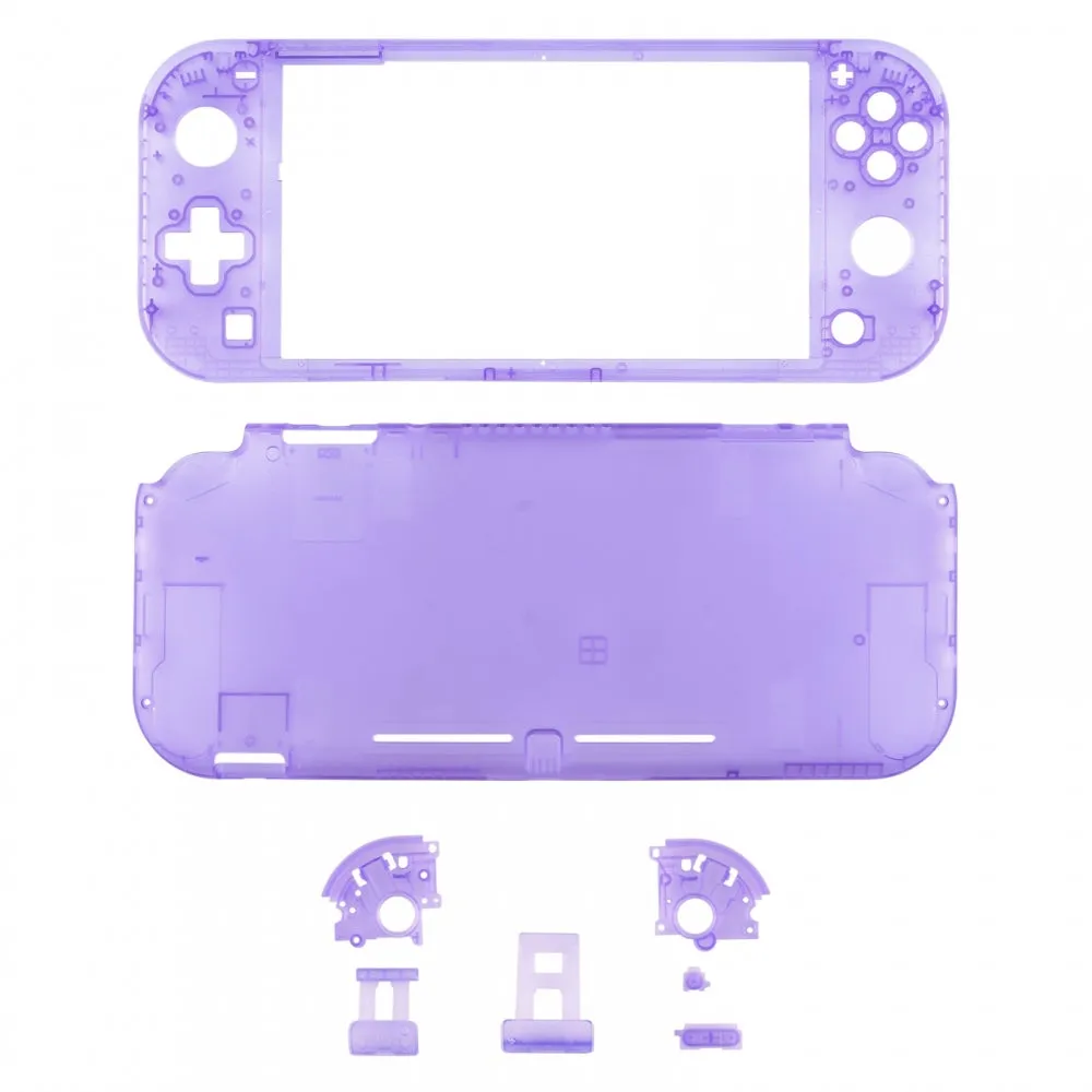 eXtremeRate Clear Atomic Purple DIY Replacement Shell for NS Switch Lite, NSL Handheld Controller Housing w/ Screen Protector, Custom Case Cover for NS Switch Lite - DLM505