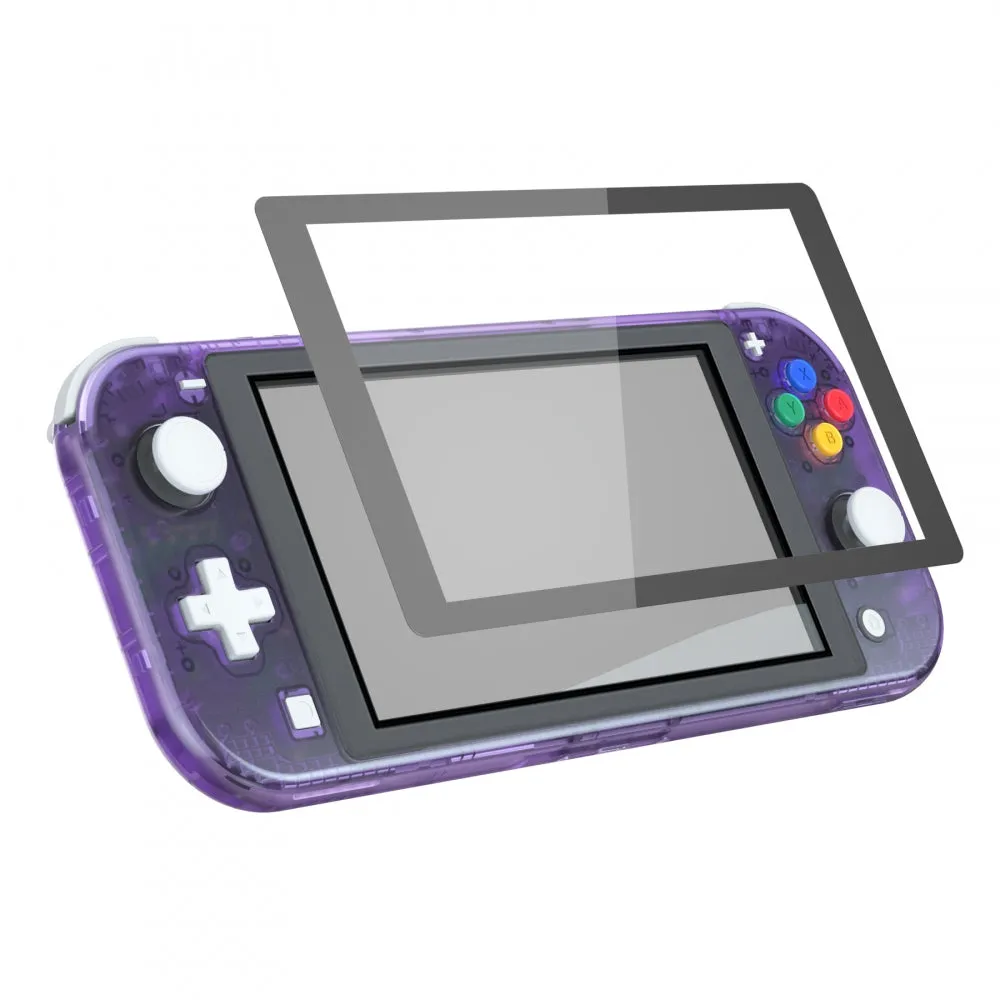 eXtremeRate Clear Atomic Purple DIY Replacement Shell for NS Switch Lite, NSL Handheld Controller Housing w/ Screen Protector, Custom Case Cover for NS Switch Lite - DLM505