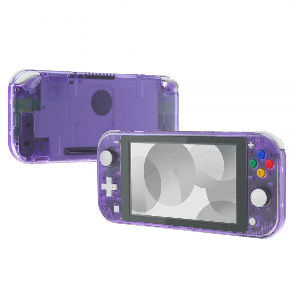 eXtremeRate Clear Atomic Purple DIY Replacement Shell for NS Switch Lite, NSL Handheld Controller Housing w/ Screen Protector, Custom Case Cover for NS Switch Lite - DLM505