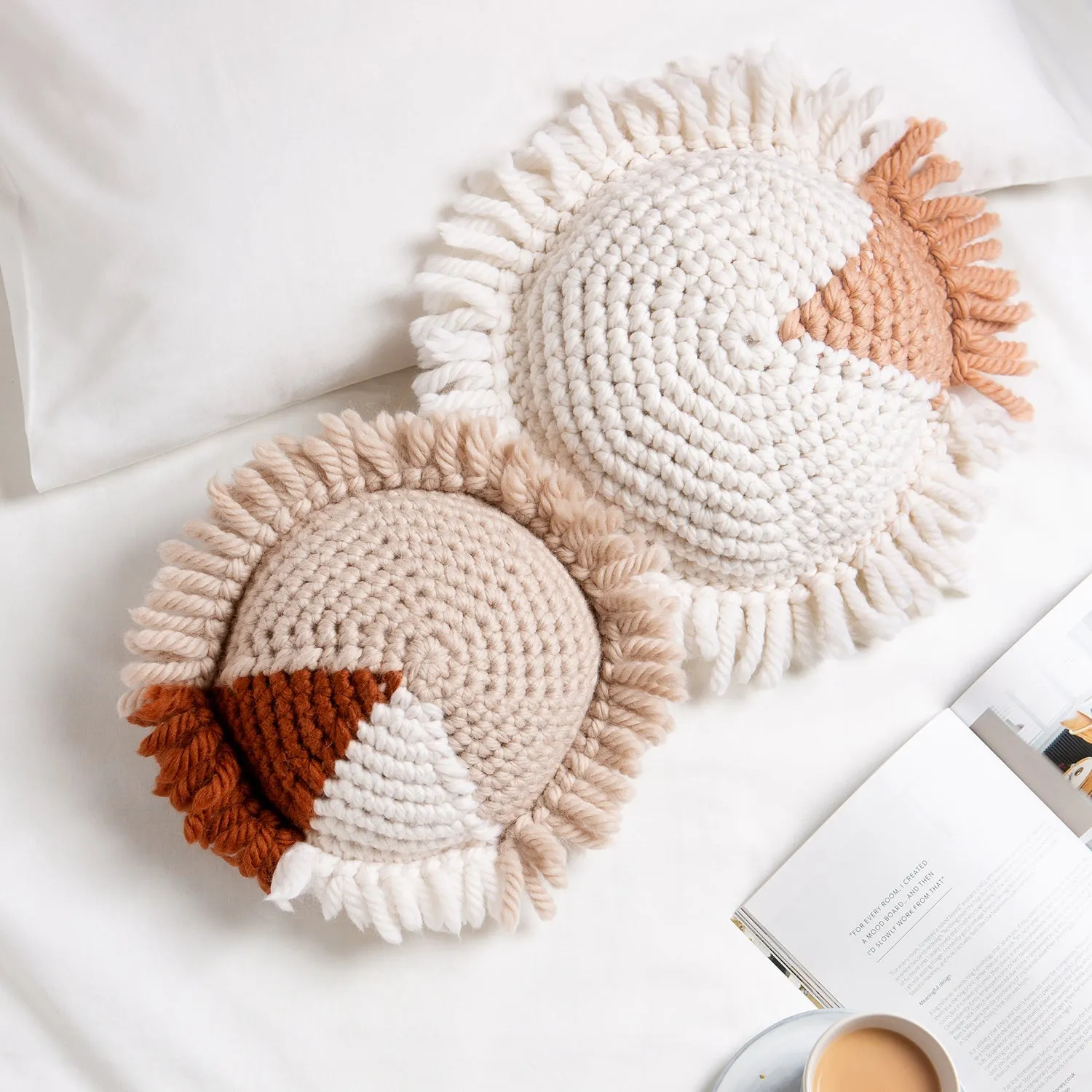 Fringed Round Cushion Cover Crochet Kit