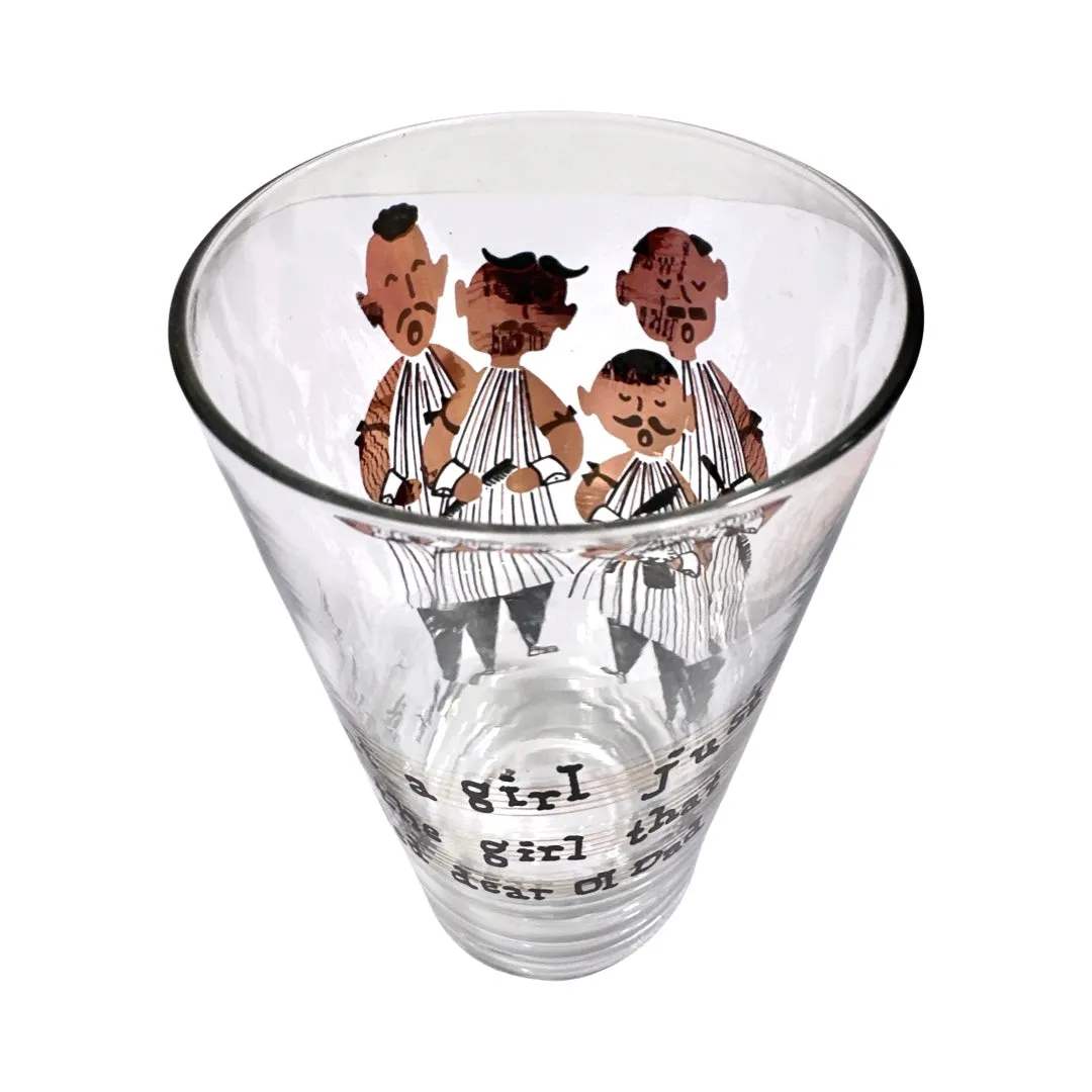 Gay Fad Signed Mid-Century Barbershop Quartet Glasses (Set of 4)