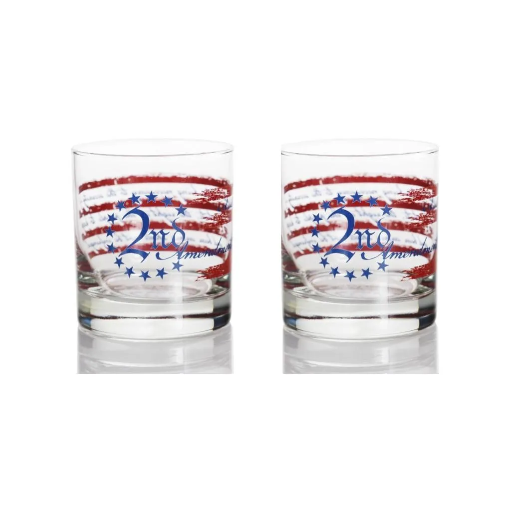 Handcrafted 2nd Amendment Rocks Glass (Made in the USA)