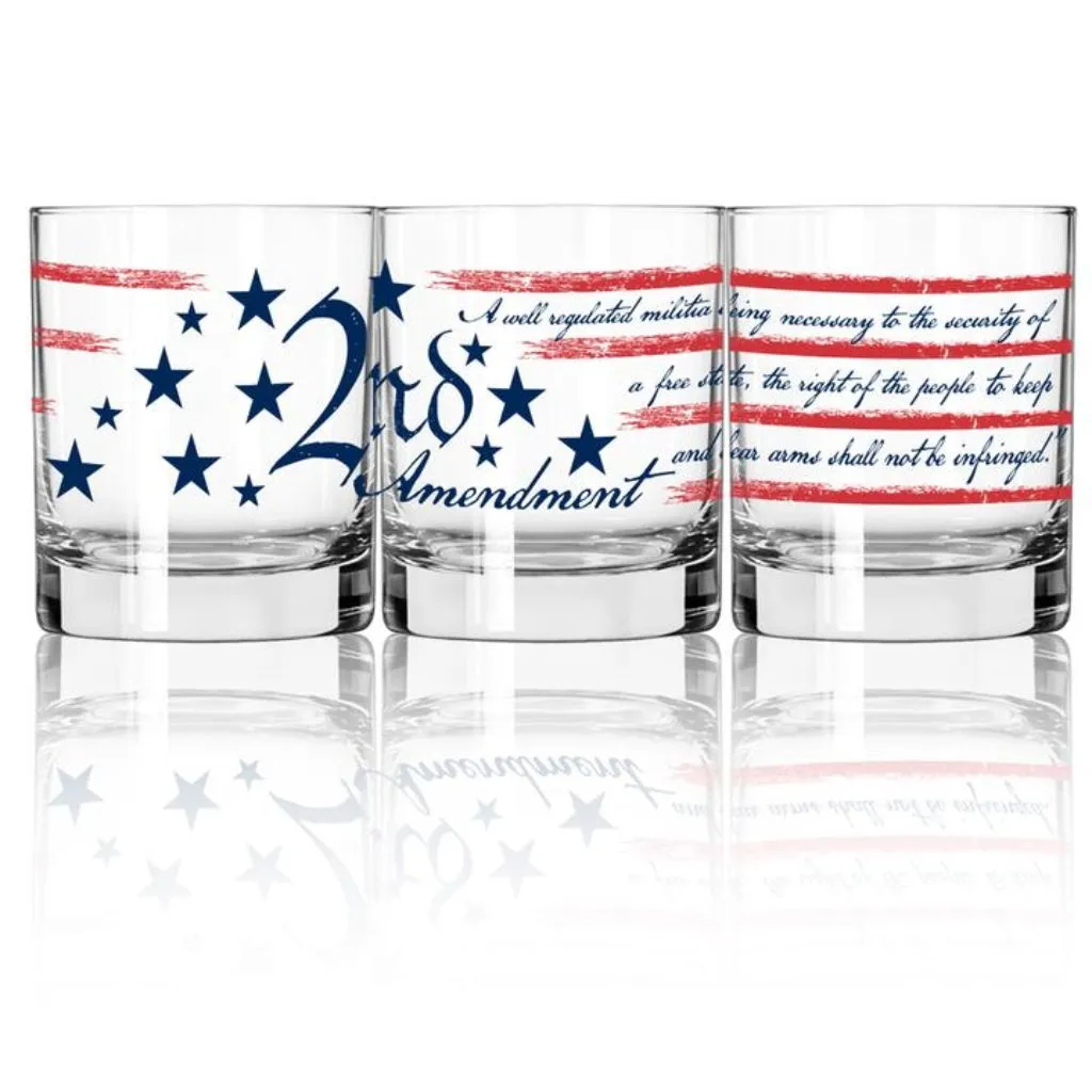 Handcrafted 2nd Amendment Rocks Glass (Made in the USA)