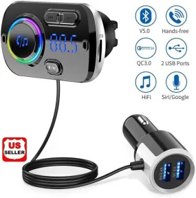 Hands-free Bluetooth Fm Transmitter Wireless Radio Adapter Car