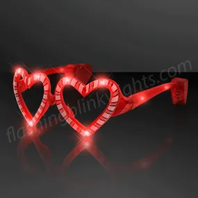 Holiday Hearts Light Up Candy Cane Glasses