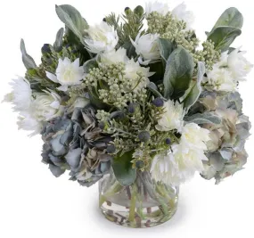 Hydrangea, Snow White Protea, Lamb's Ear, Berry Bouquet
