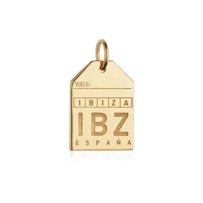 Ibiza Spain IBZ Luggage Tag Charm Solid Gold