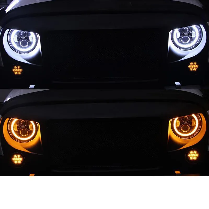Jeep JK Light Bar Kit - Mega Bundle, Halo Headlights, Light Bar, Pod, Vader Grille