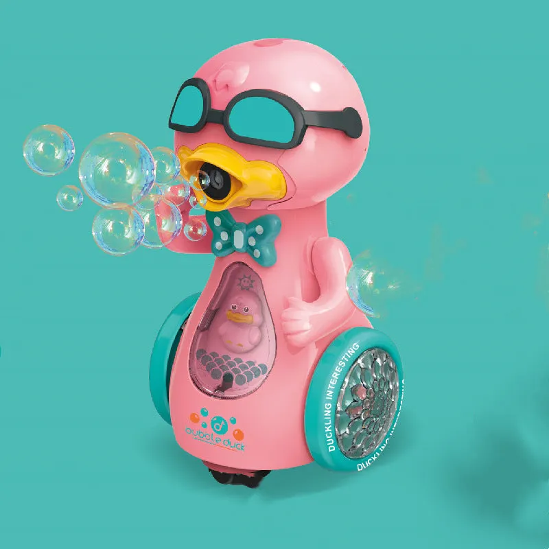 Kids Electric Cartoon Duck Bubble Maker Machine Toy