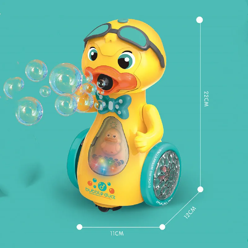 Kids Electric Cartoon Duck Bubble Maker Machine Toy