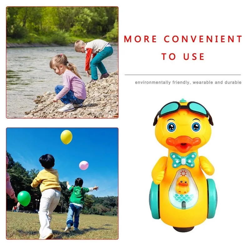 Kids Electric Cartoon Duck Bubble Maker Machine Toy